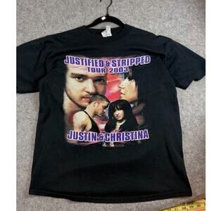VTG Y2K Justin Timberlake Christina Aguilera T-shirt Rap Tee Hip-hop Men Large
